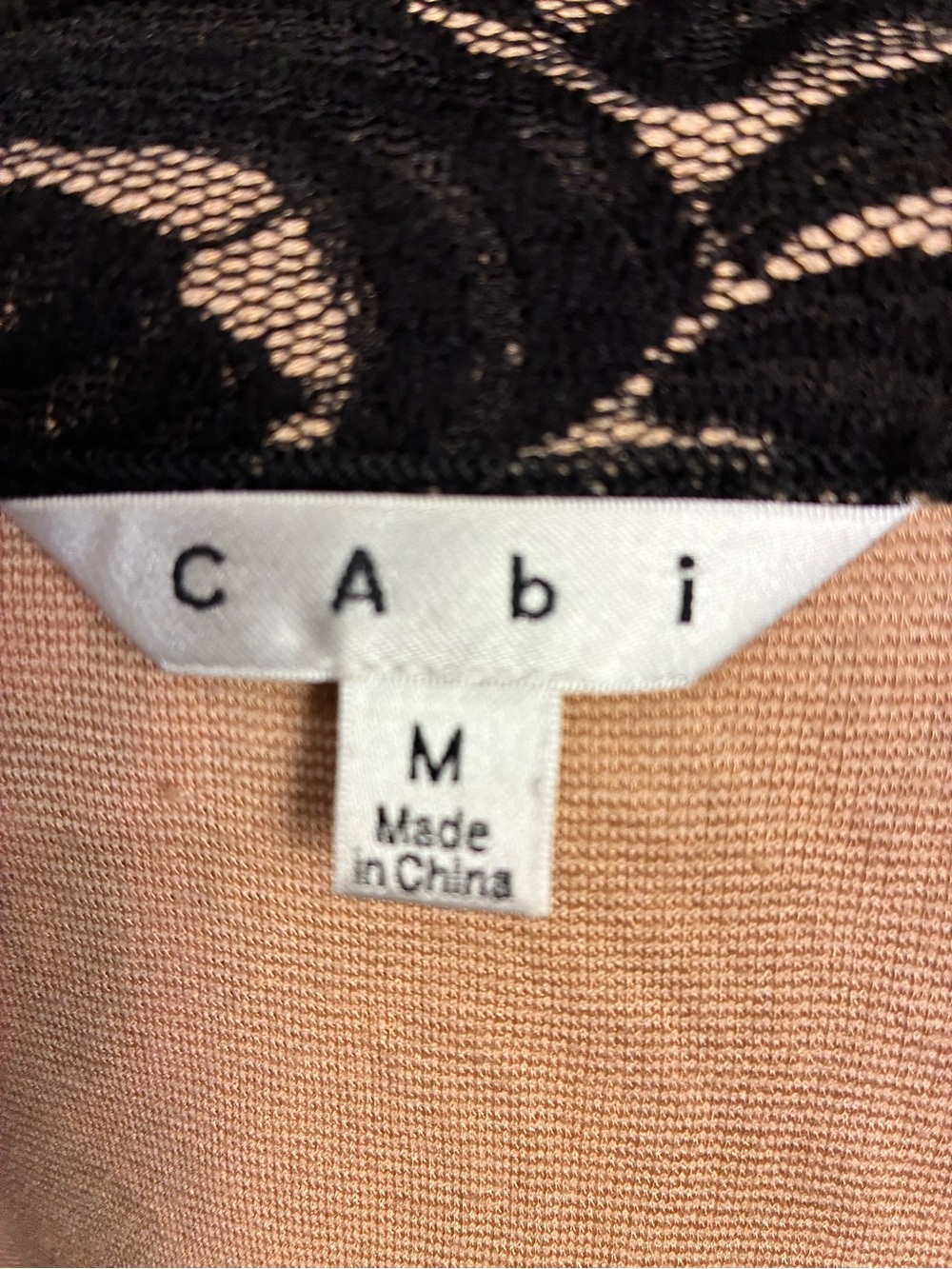 CAbi Black and Tan Patterned Long Blazer Jacket Lace Size M - Picture 6 of 7
